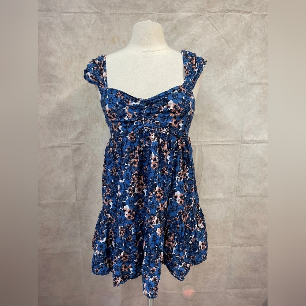 Blue Floral Ruffled Sundress
